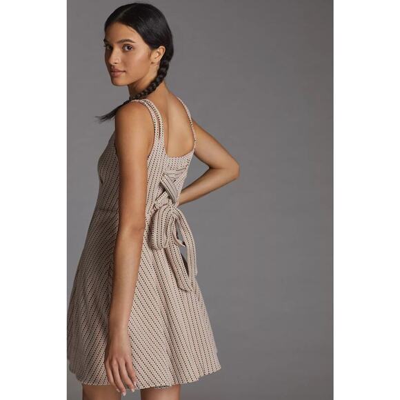 Anthropologie Maeve Jacquard Mini Dress size Small Fit and Flare Pastel Spring - Picture 1 of 16